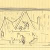 Sketch of set design from Death of a Salesman