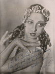 Autographed head shot of Josephine Baker
