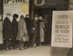 Audience in line for performance by the Moscow Art Theatre Company in Philadelphia.