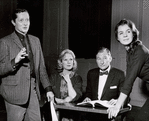 Publicity photograph of Alfred Ryder (director), Kim Stanley, Henry Denker (author), and Salome Jens