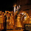 Robert Preston (in background) and company in The Music Man
