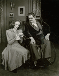 Unidentified actor and Alexander Woollcott in the traveling stage production The Man Who Came To Dinner