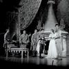 (From right to left) Robert Goulet, Julie Andrews, Roddy McDowall, and unidentified actors in the stage production Camelot
