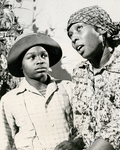 Dennis Hines and Madge Sinclair in the stage production Ti-Jean and His Brothers.