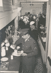 Service men on food line at the Stage Door Canteen.