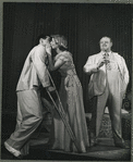 Ben Gazzara, Barbara Bel Geddes, and Burl Ives in the stage production Cat on a Hot Tin Roof