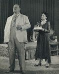 Burl Ives and Mildred Dunnock in a scene from the stage production Cat on a Hot Tin Roof