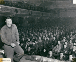 Joe E. Brown entertaining troops, Italy