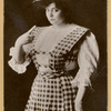 Portrait of Trixie Friganza wearing plaid dress.