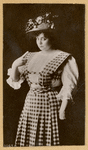 Portrait of Trixie Friganza wearing plaid dress.