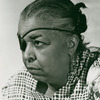 Portrait of Ethel Waters wearing an eyepatch.