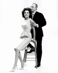 Jack Cassidy and Patricia Marand posing around step stool.