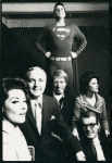 Patricia Marand, Jack Cassidy, Bob Holiday in Superman costume, Linda Lavin and two unidentified actors.