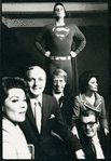 Patricia Marand, Jack Cassidy, Bob Holiday in Superman costume, Linda Lavin and two unidentified actors.