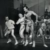 Jack Cassidy, Sheila Bond, John Perkins and chorus boys dressed in gym shorts in Wish You Were Here.
