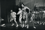 Jack Cassidy, Sheila Bond, John Perkins and chorus boys dressed in gym shorts in Wish You Were Here.