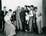 Jack Cassidy, Betty Oakes, Alice Ghostley, Betty Ageloff, Gordon Dilworth, Rodester Timmons, Paul Ukena, Eliot Feld (young boy), David Brooks, Michael Kermoyan and Douglas Collins in the stage production Sandhog