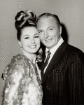 Shirley Jones and Jack Cassidy at opening night party for It's a Bird...It's a Plane... It's Superman
