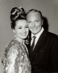 Shirley Jones and Jack Cassidy at opening night party for It's a Bird...It's a Plane... It's Superman