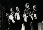 Jack Cassidy (second from left) and unidentified actors in the stage production Inside U.S.A.