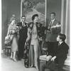 Polly Rowles, John O'Hare, Rosalind Russell, Cris Alexander, and Jan Handzlik (seated) in the stage production Auntie Mame