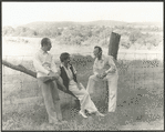 Harold Clurman, Cheryl Crawford, and Lee Strasberg outdoors at Group Theatre
