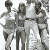 Publicity photo of Mary Michael, Diane Bond, James Coburn, and Jacki Ray from the motion picture In Like Flint.