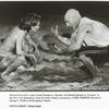 Carrie Preston and Patrick Stewart in the New York Shakespeare Festival/Public Theater's production of The Tempest.