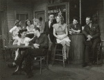 Marlon Brando and cast in a scene from the stage production of Truckline Café