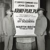 Publicity photo for Army Play-by Play of General Thomas A. Terry and Major General Irving J. Phillipson in front of Martin Beck Theatre.