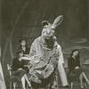 Alfred Latell and Richard Brasno costumed as an animal in the stage production Count Me In