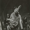Alfred Latell and Richard Brasno costumed as an animal in the stage production Count Me In