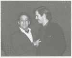 Joe Cino and Michael Smith at benefit for Caffe Cino held at the Writer's Stage Theatre, East 4th Street, New York