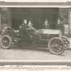 Henry B. Harris (left) and James Bernard Fagan (right) standing beside Harris' racing automobile