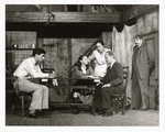 David Levin, Susan Strasberg, Eva Rubinstein, Joseph Schildkraut, and Lou Jacobi in the stage production The Diary of Anne Frank