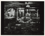 Cast and crew on a break during rehearsals for the  stage production Nefertiti at Café La Mama