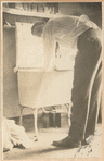 Alfred Lunt doing laundry in Hotel Savoy, Boston