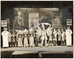 Al Eben, Paul Seymour, and Harry Clark in "The Red Mikado" scene from the stage production Pins and Needles.