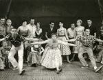 Carol Haney (center) and cast in the stage production The Pajama Game