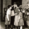 Lester Carr, Philip Loeb, Gertrude Berg and Joan Lazer in the stage production Me and Molly (set design by Oliver Smith)