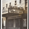 Exterior of Theater de Lys marquee showing The Threepenny Opera