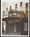 Exterior of Theater de Lys marquee showing The Threepenny Opera