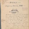 Diary - Beginning June 1, 1941