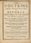 The doctrine and discipline of divorce