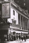 Façade of Imperial Theatre showing Fiddler on the Roof marquee