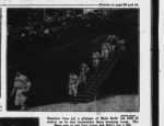 Bleacher fans get a glimpse of Babe Ruth (at foot of stairs)