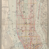 Map of Manhattan from the Battery to 145th Street, showing adjacent portions of the Bronx, Long Island, and New Jersey