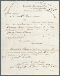 Letter of inquiry by A. Bowen, April 25, 1865 for M. Rowen, 1 VT Cavalry Co. F ; Inquiry form