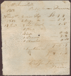 Receipt for china and class bought of James Donovan, 1812