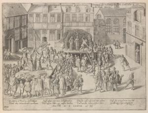 Engravings of scenes from the history of the Netherlands, France and Germany, 1535, 1558-1622.